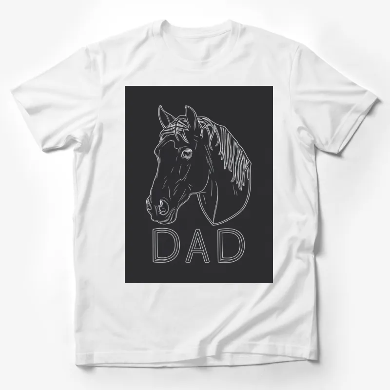 Horse Dad T-Shirt, Unique Equestrian Father's Gift, Stylish Horse Lover Tee, Men's Casual Graphic Shirt, Black Male T-Shirt