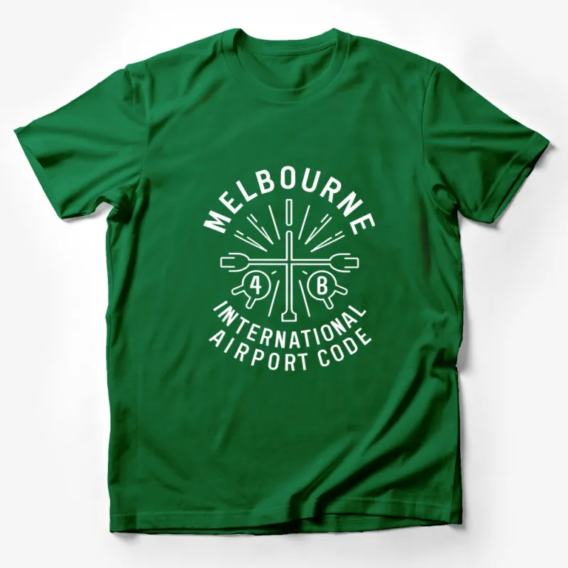 Melbourne Airport Code T-Shirt, MEL Plane Runway Graphic, Travel Tee Male T-Shirt