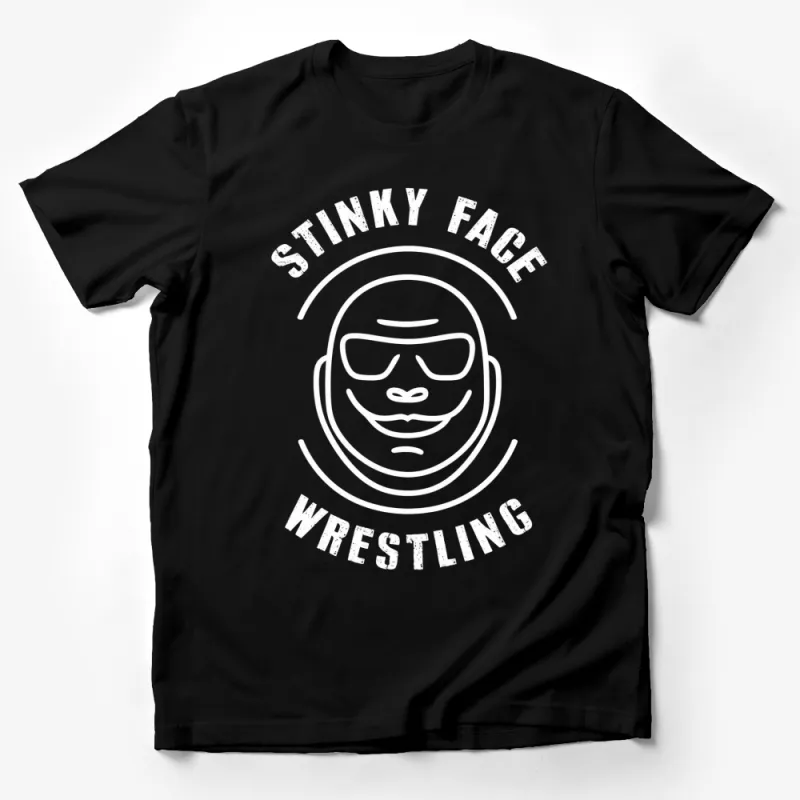 Stinky Face Wrestling T-Shirt, Funny Wrestling Shirt, Sports Fan Gift, Black and White Graphic Tee, Men's and Women's Apparel Male T-Shirt