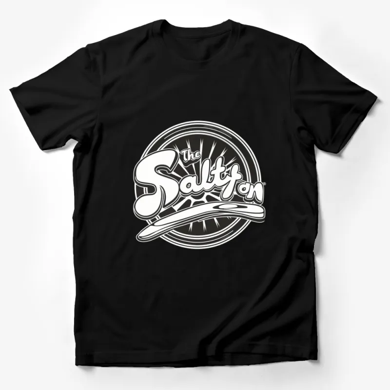 The Saltyan Logo Casual T-Shirt, Unisex Black and White Graphic Tee, Stylish Classic Round Neck Shirt for All Male T-Shirt