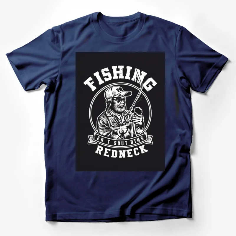 Fishing Redneck Graphic T-Shirt, Vintage Fisher Design Tee, Men's Casual Wear, Unique Fishing Gift Male T-Shirt