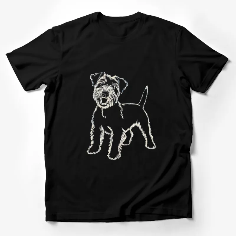 Cute Schnauzer Dog T-Shirt, Adorable Pet Lover Gift, Unique Animal Graphic Tee, Unisex Casual Wear Male T-Shirt