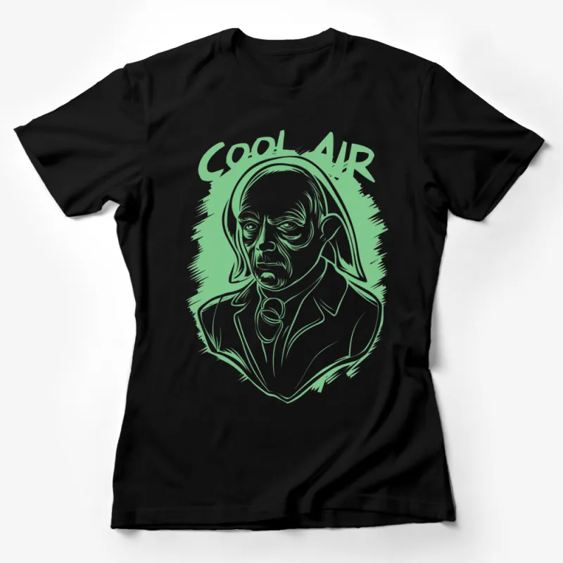 Cool Air Inspired Graphic T-Shirt, Vintage Style Sci-fi Art, Unisex Green Tee, Unique Gift for Horror Fans Female T-Shirt