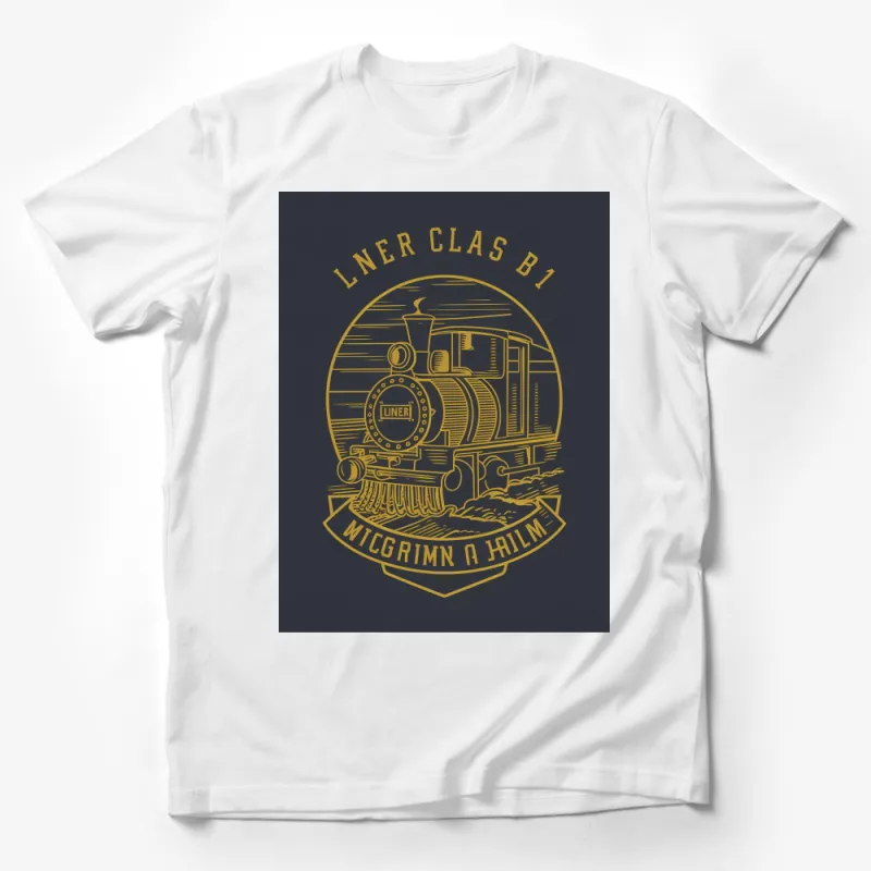 Vintage Train Graphic T-Shirt, Classic LNER Class B1 Locomotive, Railroad Enthusiast Tee, Unique Train Design Shirt Male T-Shirt