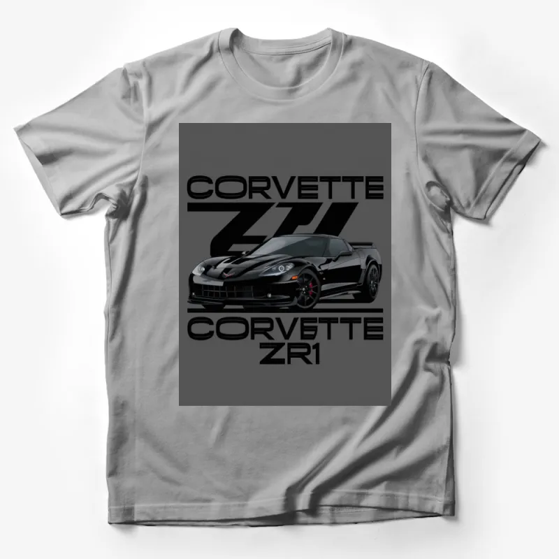 Corvette ZR1 Sports Car Graphic T-Shirt, Stylish Black Tee for Car Enthusiasts, High-Quality Print, All Sizes Male T-Shirt