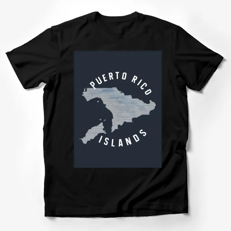 Puerto Rico Islands Graphic T-Shirt, Navy Blue Unisex Tee, Casual Travel Shirt, Gift Idea Male T-Shirt