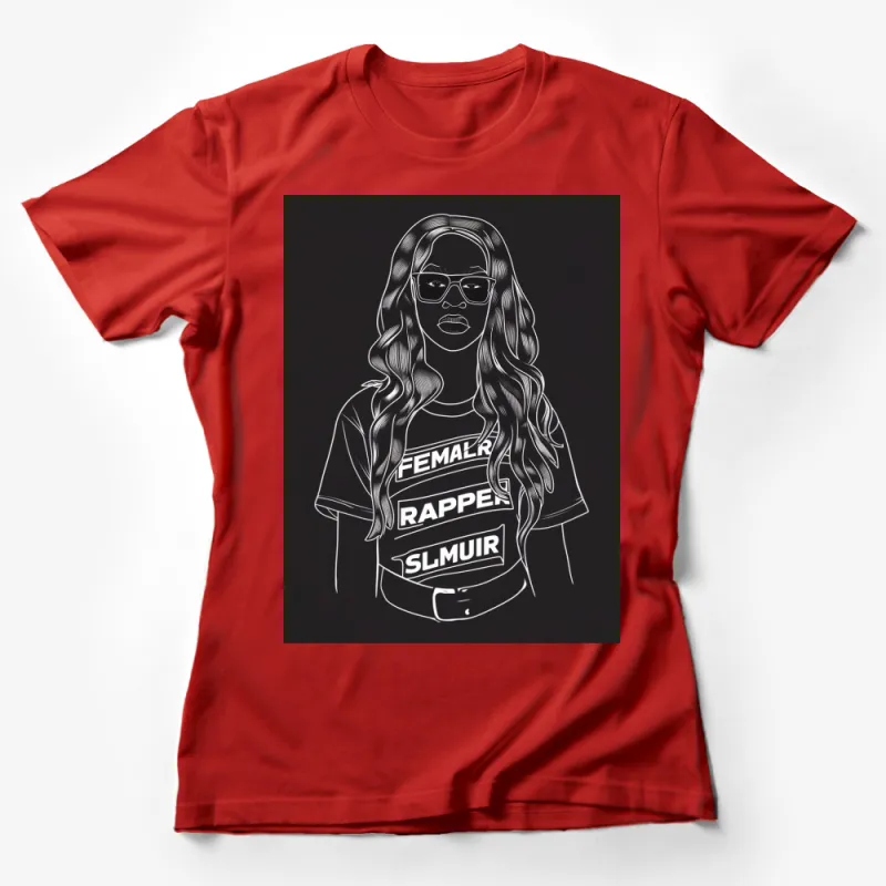 Female Rapper T-Shirt, Black and White Graphic Tee, Hip Hop Streetwear For Women, Stylish Urban Fashion Top, Cool Music Artist Shirt Female T-Shirt