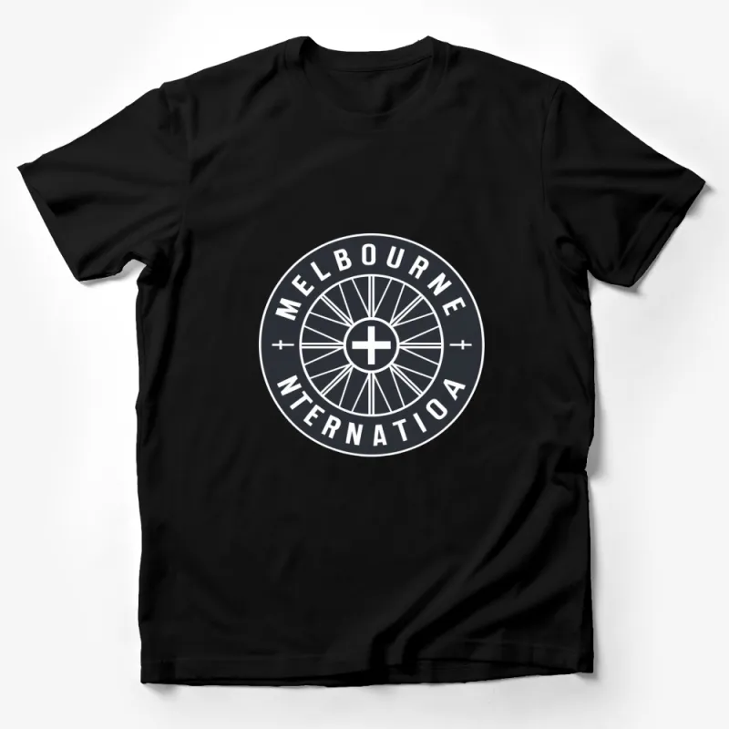 Melbourne International Graphic Tee, Stylish Unisex City Circle T-Shirt, Travel Enthusiast Gift Male T-Shirt