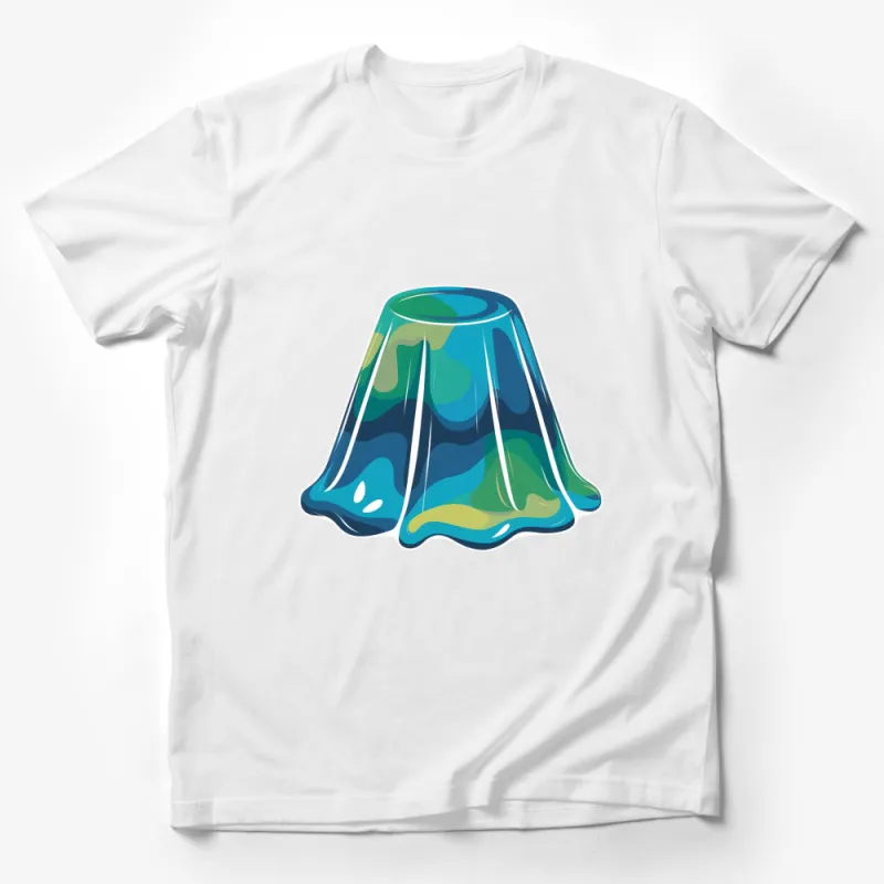 Colorful Jelly Mold Graphic T-Shirt, Blue Green Vintage Style Tee, Retro Foodie Gift Shirt Male T-Shirt