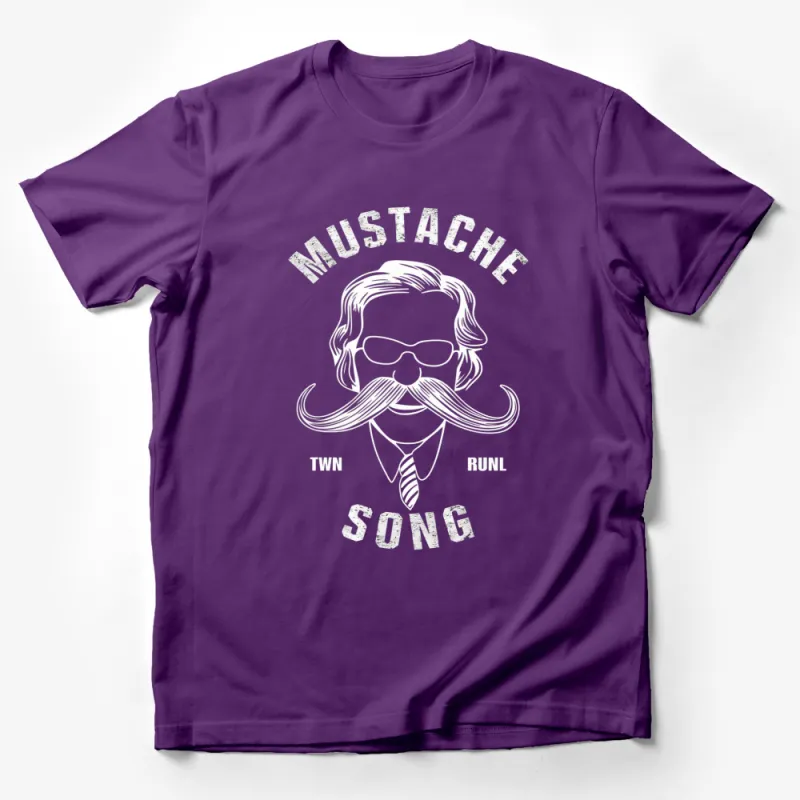 Vintage Mustache Graphic Tee, Hipster Style Black T-shirt, Unique Men's Fashion Top Male T-Shirt