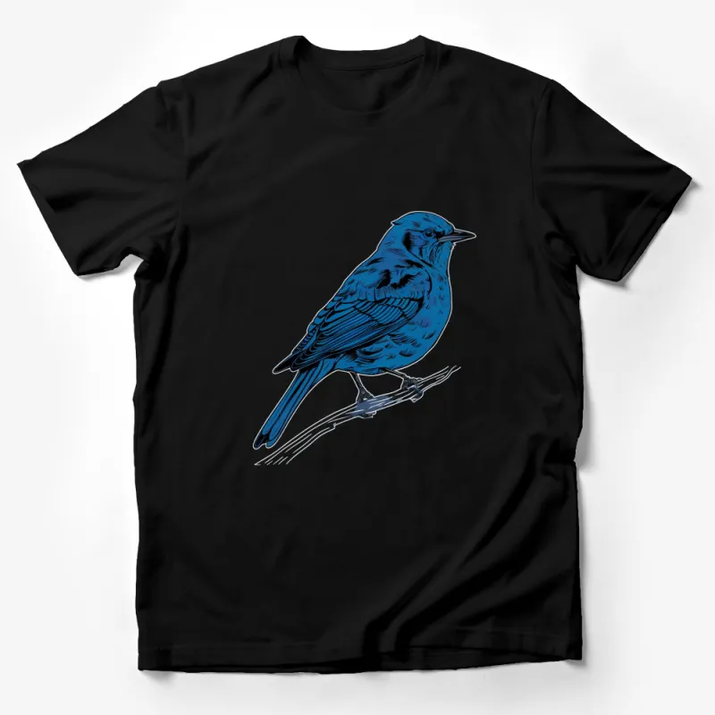 Blue Bird T-Shirt, Vibrant Nature Inspired Graphic Tee, Unisex Casual Shirt For Bird Lovers Male T-Shirt