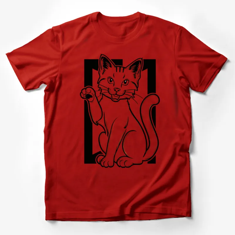 Cute Cat T-Shirt, Playful Kitten Graphic Tee, Casual Women's Men's Unisex Shirt Male T-Shirt