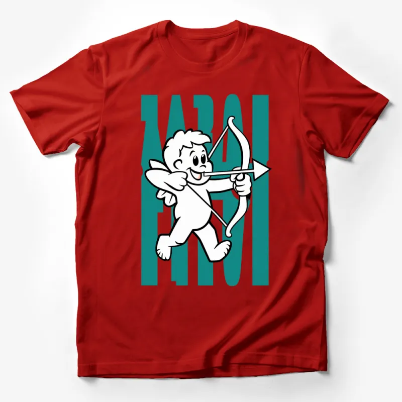 Vintage Cupid Graphic T-Shirt, Classic Cartoon Cherub Archer, Retro Valentine's Day Gift, Unisex Tee Male T-Shirt