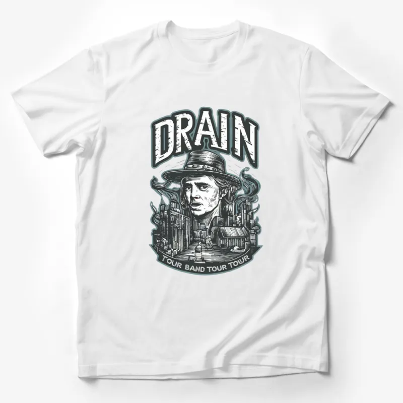 Vintage Drain Tour Band Graphic T-Shirt, Classic Rock Tee, Music Lover Gift, Unisex Apparel Male T-Shirt