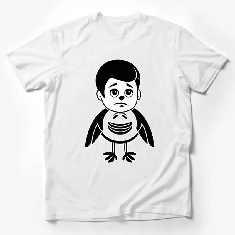 Cute Cartoon Boy with Wings Graphic Tee, Unique Character Design Shirt, Adult and Kids Sizes Available Male T-Shirt