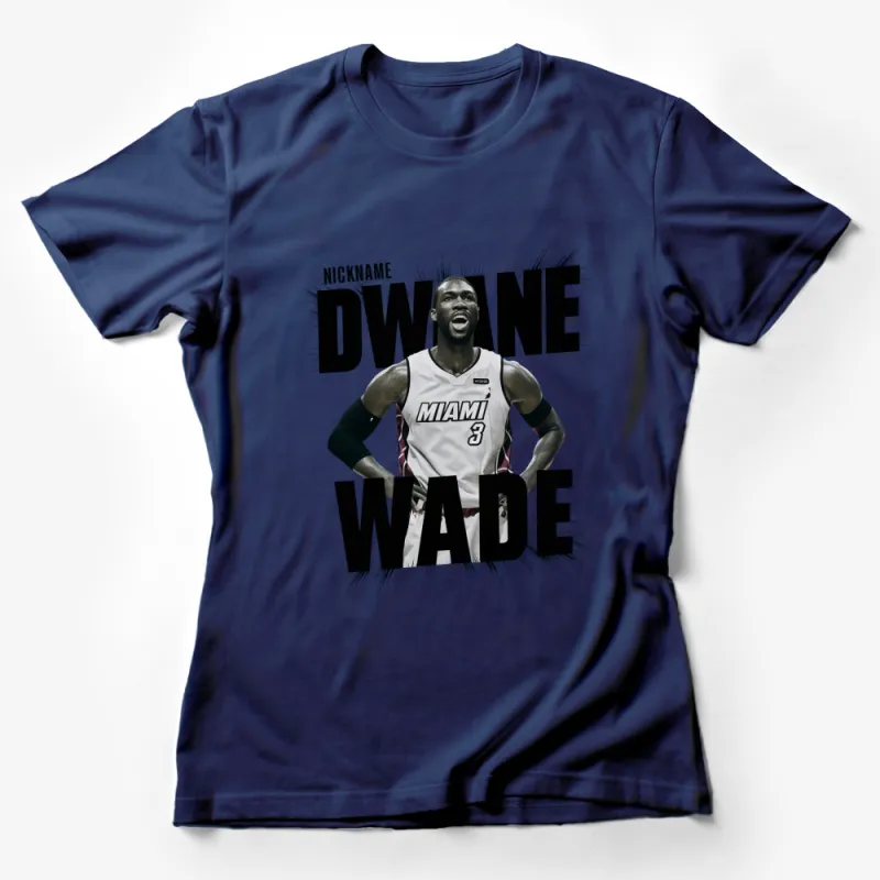 Dwyane Wade Miami Basketball Legend Graphic T-Shirt, Sports Fan Apparel, Collectible Memorabilia Female T-Shirt