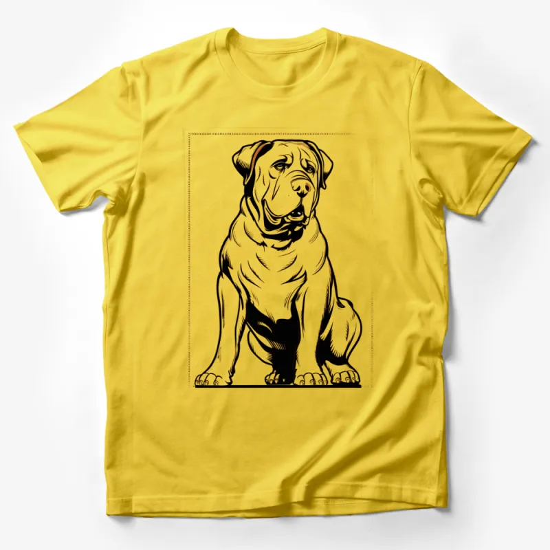 Majestic Dog T-Shirt, Black and White Shar-Pei Illustration, Unisex Graphic Tee for Dog Lovers Male T-Shirt