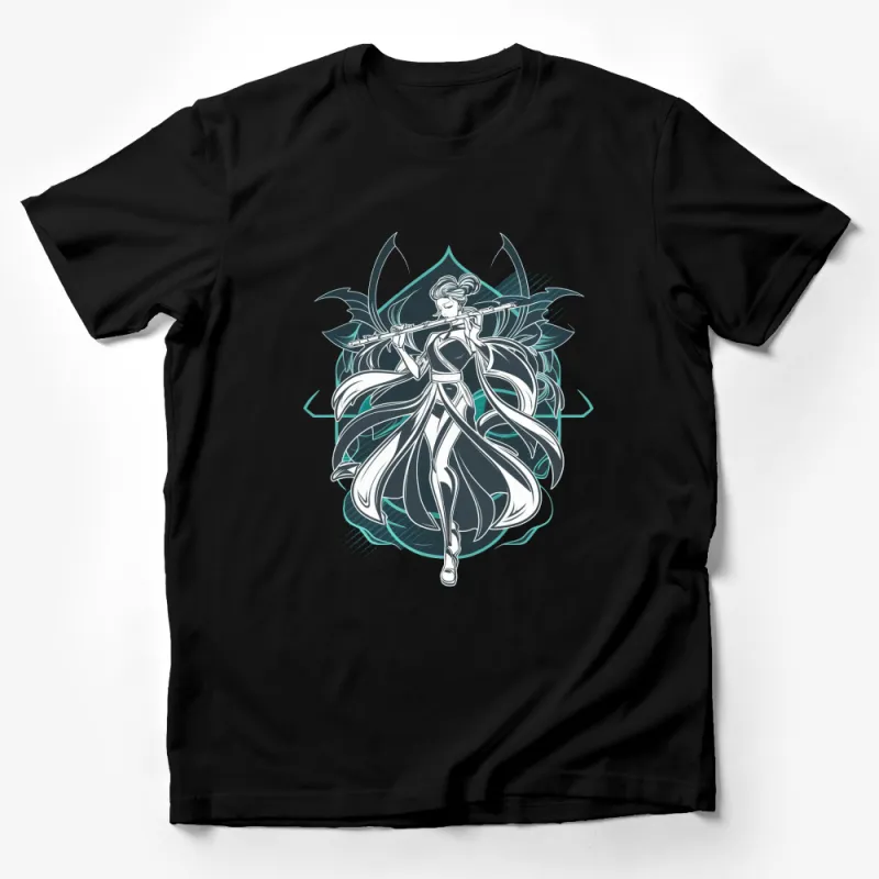 Elegant Warrior Princess Graphic T-Shirt, Stylish Fantasy Female Fighter, Unique Artistic Tee Design Male T-Shirt