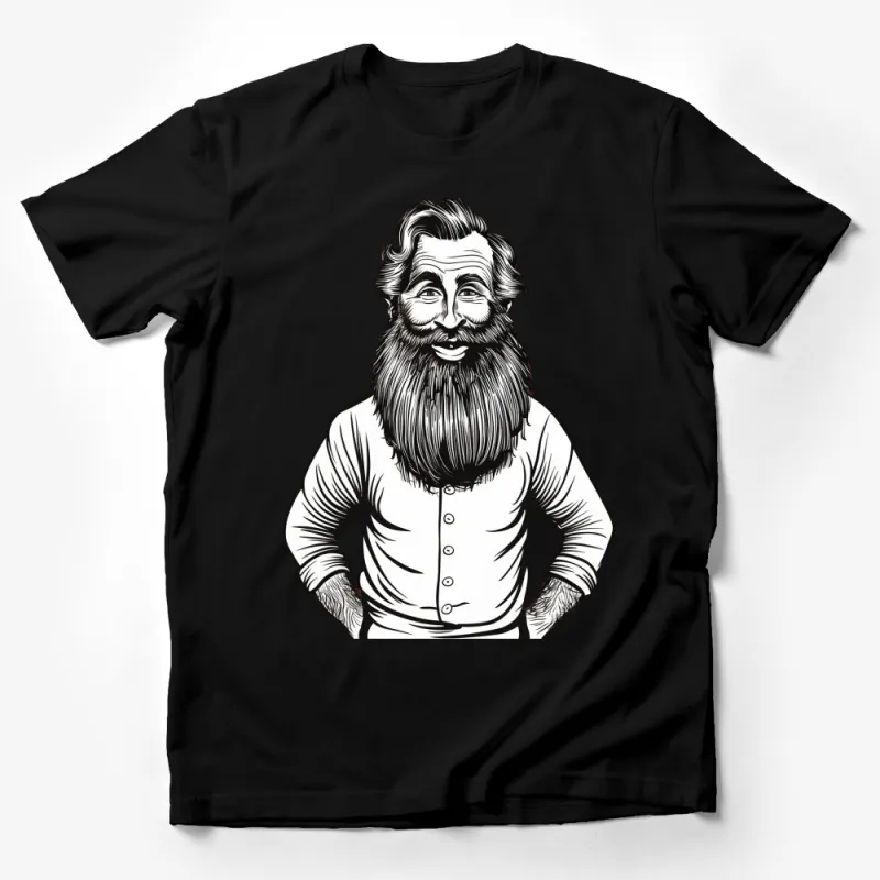 Vintage Bearded Man T-Shirt, Classic Gentleman Portrait, Black and White Graphic Tee, Unique Art Design Shirt Male T-Shirt