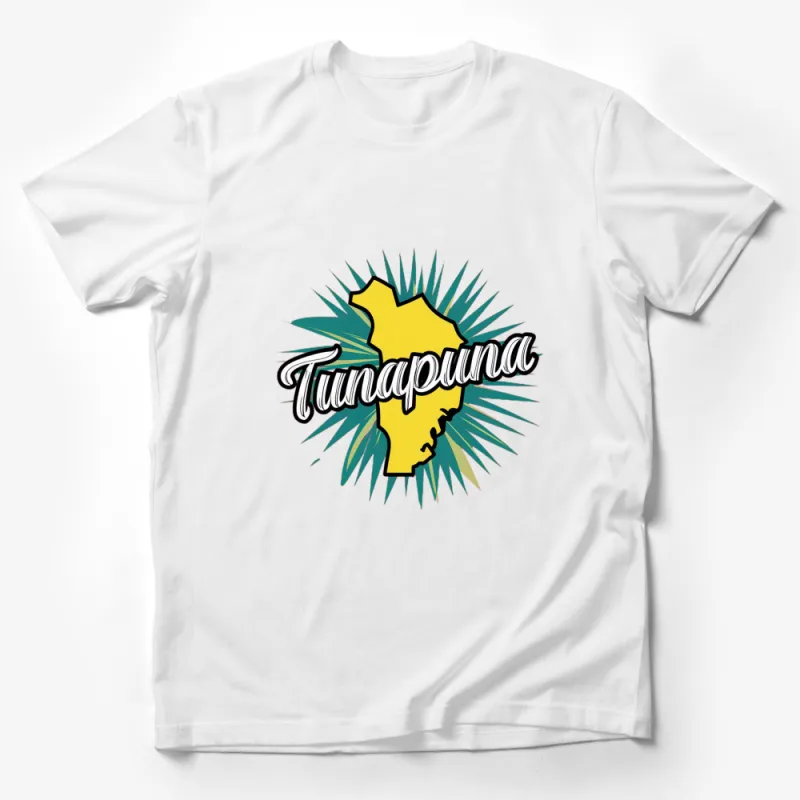 Tunapuna Graphic T-Shirt, Yellow Map Design, Retro Style, Caribbean Inspired Casual Wear Unisex Male T-Shirt