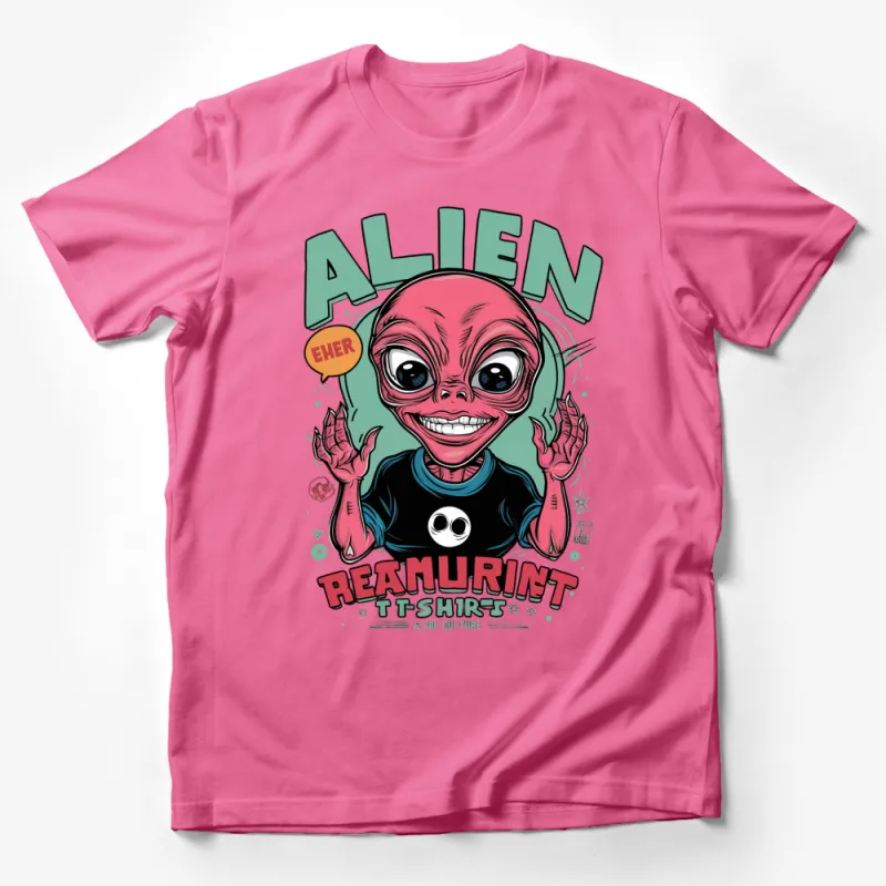 Alien Enthusiast Graphic T-Shirt, Unique UFO Believer Tee, Bold Pop Culture Design, Vibrant Alien Apparel Male T-Shirt