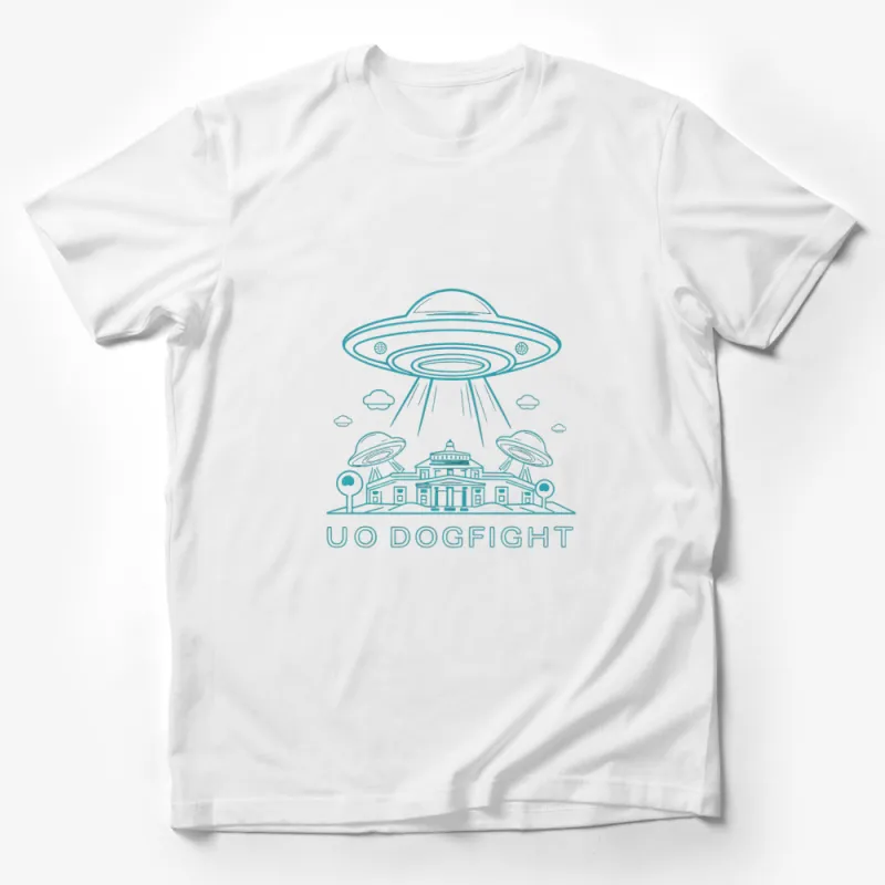 UFO Dogfight Graphic T-Shirt, Unisex Alien Encounter Tee, Sci-Fi Lover Gift, Cool Extraterrestrial Design Shirt Male T-Shirt