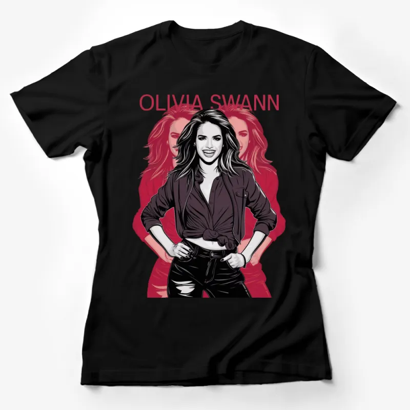 Olivia Swann Inspired Graphic T-Shirt, Women's Fashion Tee, Celebrity Portrait, Stylish Casual Wear Female T-Shirt