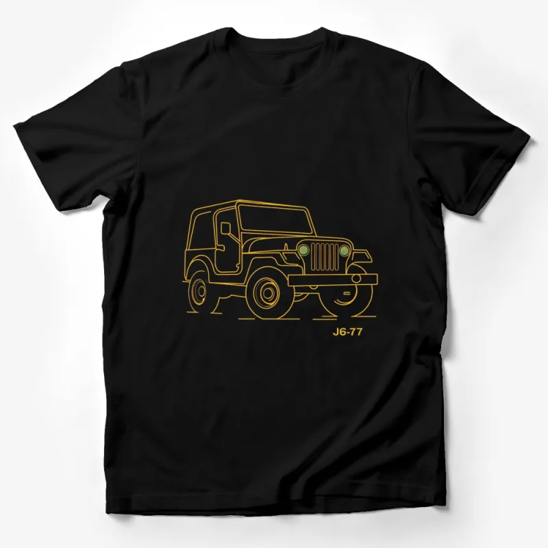 Vintage Jeep Outline T-Shirt, Classic Off-Road Vehicle Tee, Automotive Enthusiast Gift, Unisex Adult Clothing Male T-Shirt