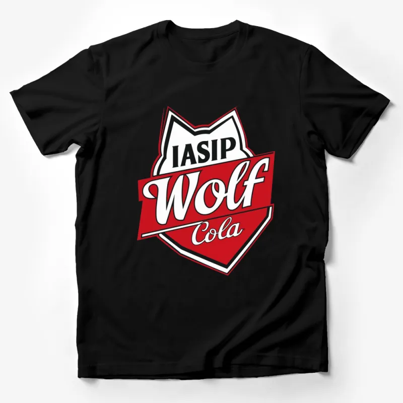 Wolf Cola Logo T-Shirt, Classic Red and White Beverage Brand Tee, Vintage Soft Drink Fan Apparel Male T-Shirt