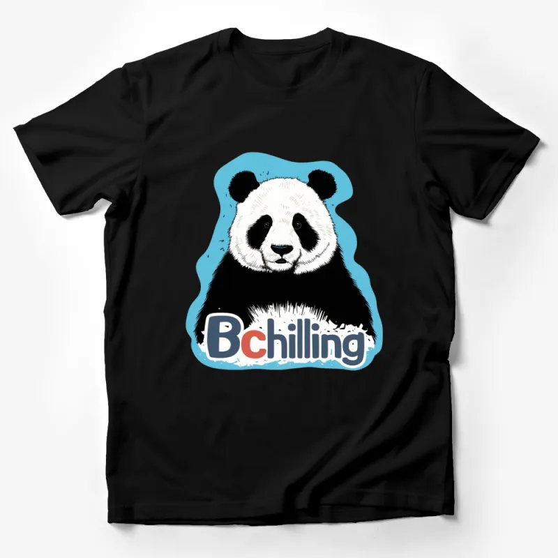 Panda Bchilling Graphic T-Shirt, Cute Panda Bear Casual Tee, Unisex T-Shirt Design, Hipster Cool Animal Print Top Male T-Shirt