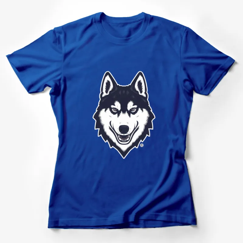 Striking Wolf Face Graphic T-Shirt, Bold Monochrome Animal Design, Unisex Tee for Nature Lovers Female T-Shirt