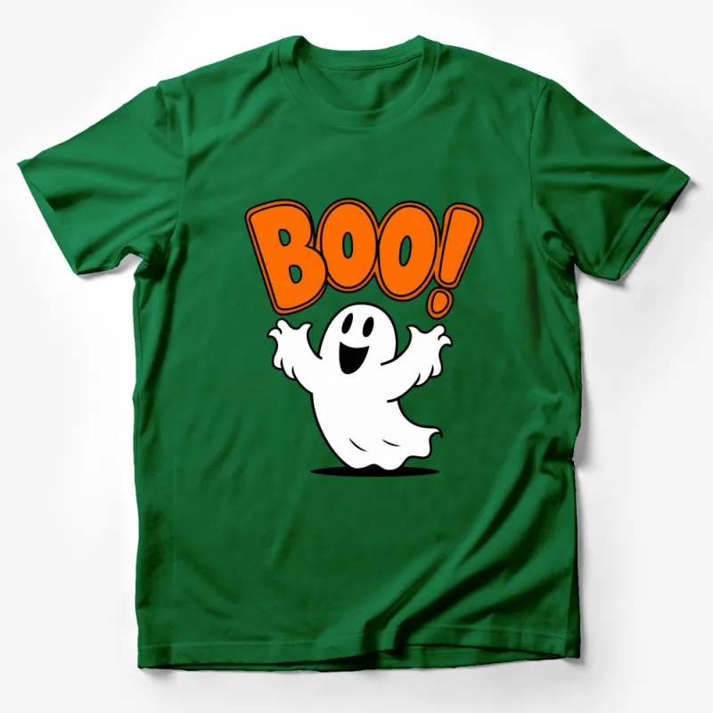 Cute Ghost Boo Graphic T-Shirt, Halloween Spooky Casual Tee, Unisex Holiday Shirt for All Ages Male T-Shirt