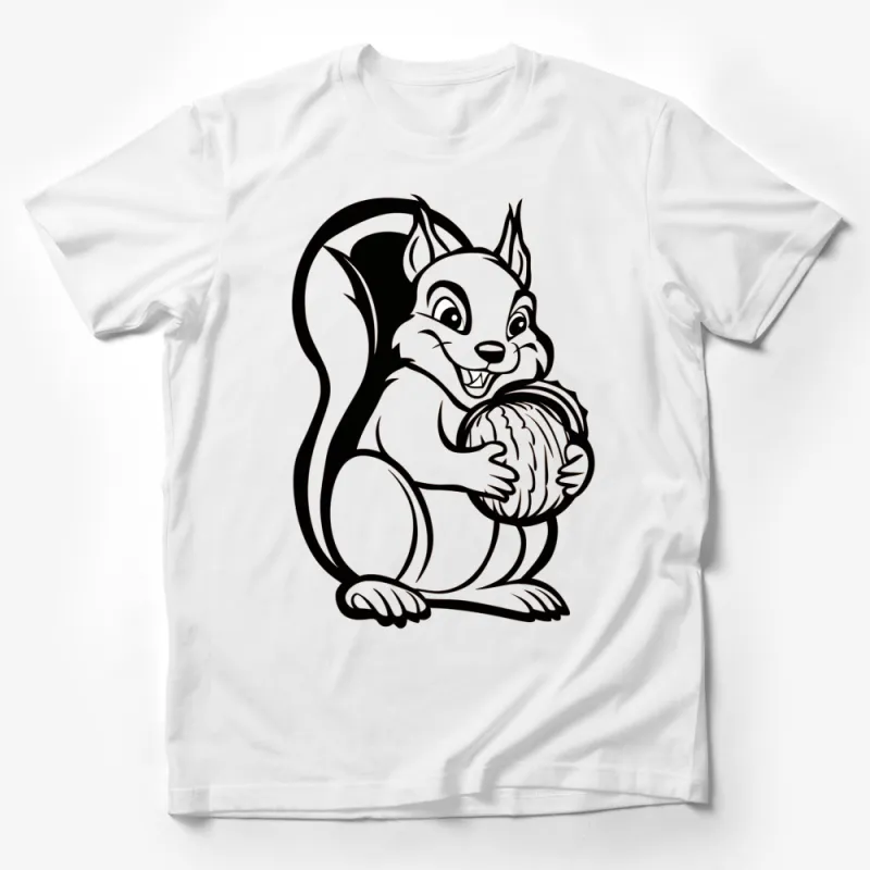 Cute Squirrel T-Shirt, Playful Animal Graphic Tee, Unisex Kids and Adults Casual Shirt, Nature Inspired Male T-Shirt