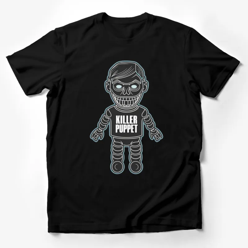 Killer Puppet Graphic Tee, Unique Skeleton Puppet Design T-Shirt, Unisex Adult Casual Wear Male T-Shirt