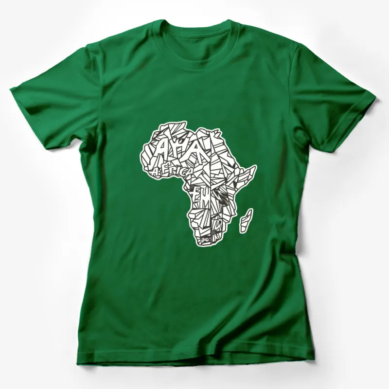 Africa Map T-Shirt, Modern Geo Artwork, Black and White Graphic Tee, Stylish Unisex Shirt Female T-Shirt