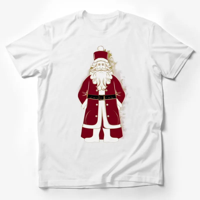 Vintage Santa Claus T-Shirt, Classic Christmas Santa Graphic Tee, Holiday Festive Apparel for Adults Male T-Shirt