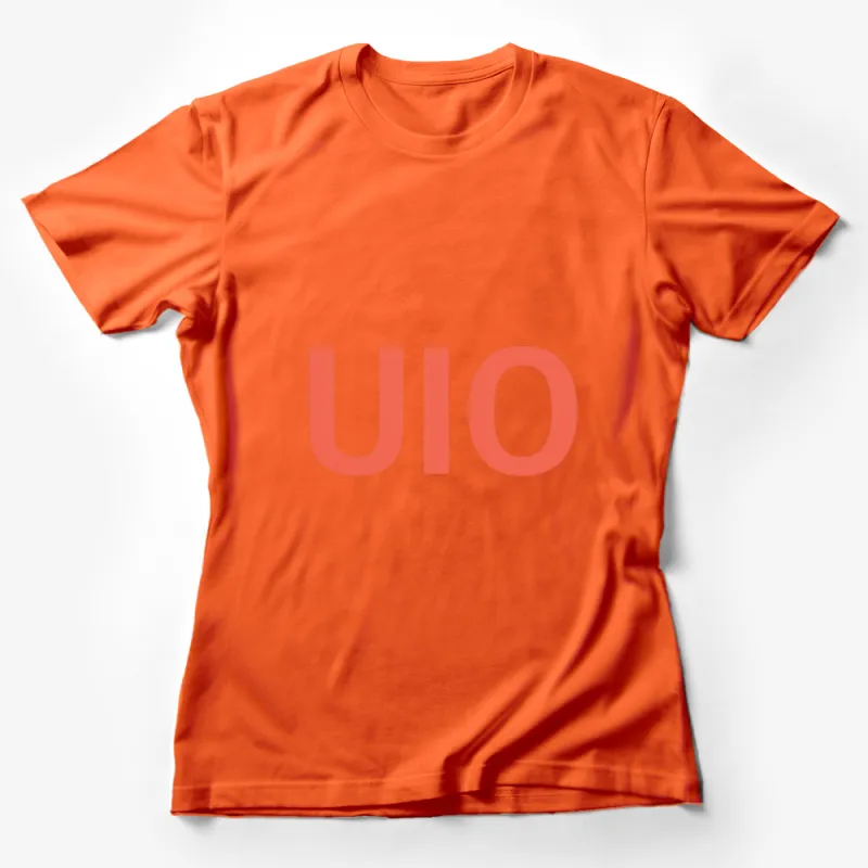 Minimalist Orange UIO Logo T-Shirt, Unisex Modern Design Tee, Casual Wear Female T-Shirt