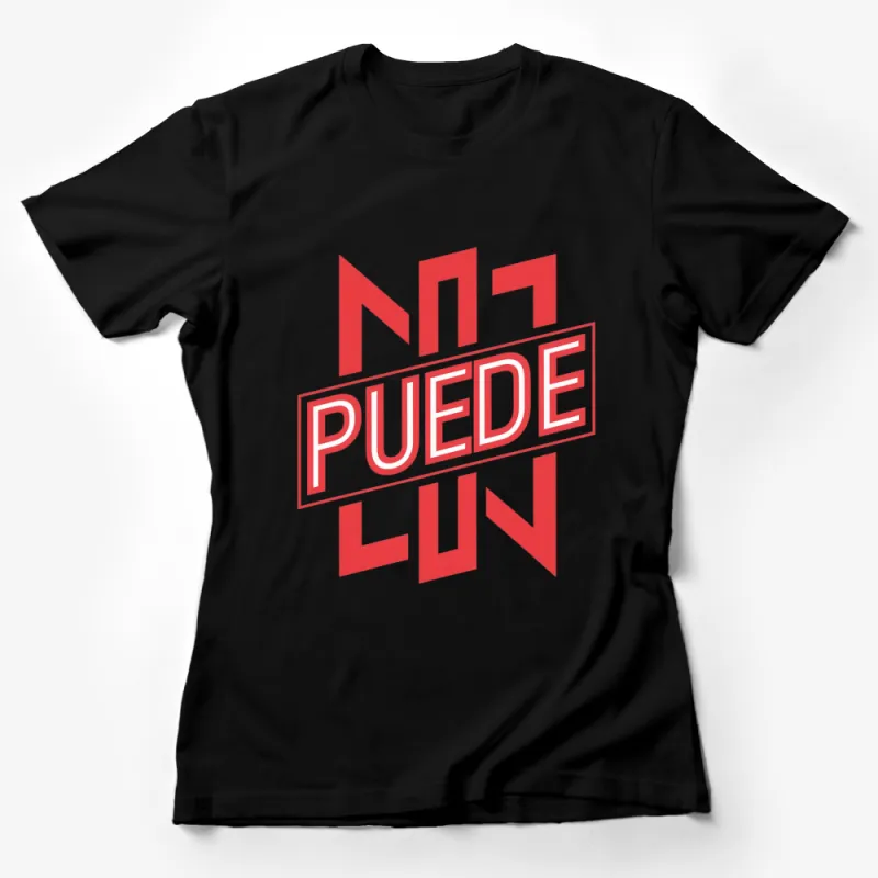 Bold Red and White No Puede Lun Graphic T-Shirt, Unisex Streetwear Tee, Casual Modern Apparel Female T-Shirt