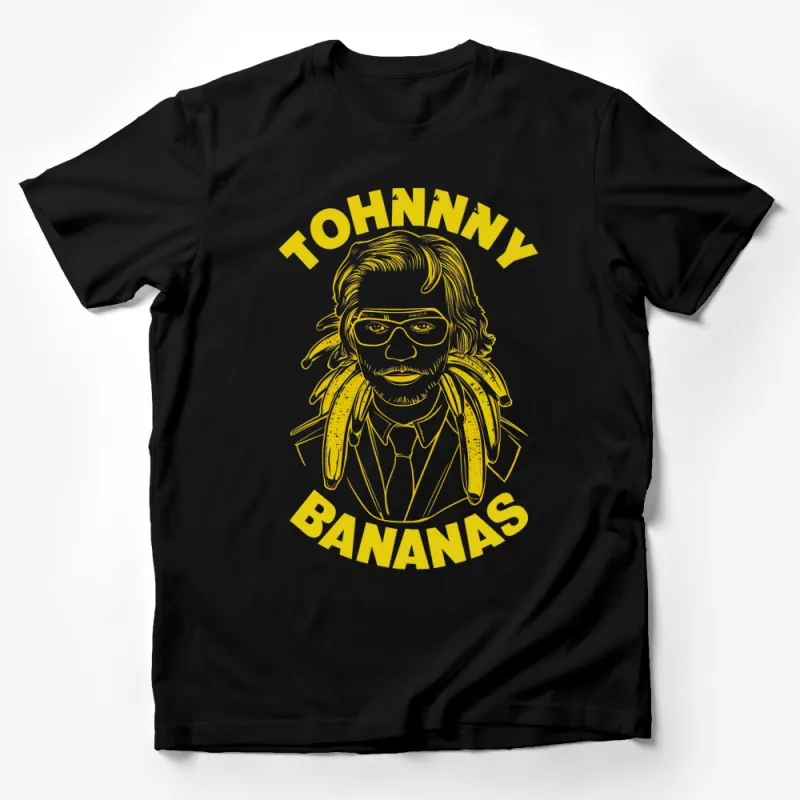 Johnny Bananas Yellow Graphic Tee, Men's Vintage Style T-Shirt, Unique Celebrity Inspired Design Shirt Male T-Shirt