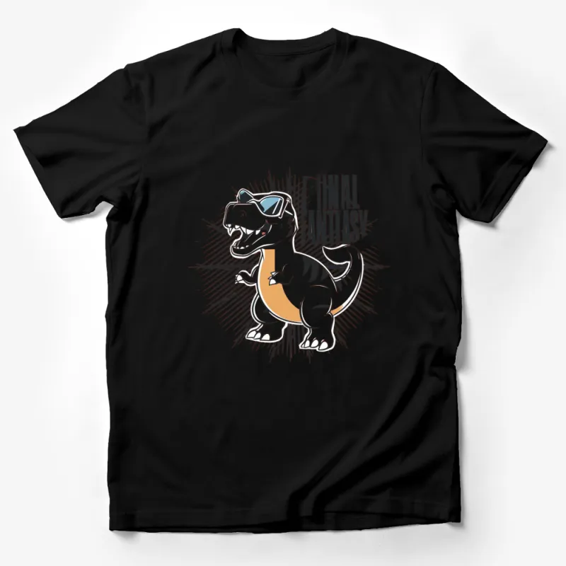 Final Fantasy Dinosaur T-Shirt, Cool Dino with Sunglasses Graphic Tee, Unisex Cotton Shirt Male T-Shirt