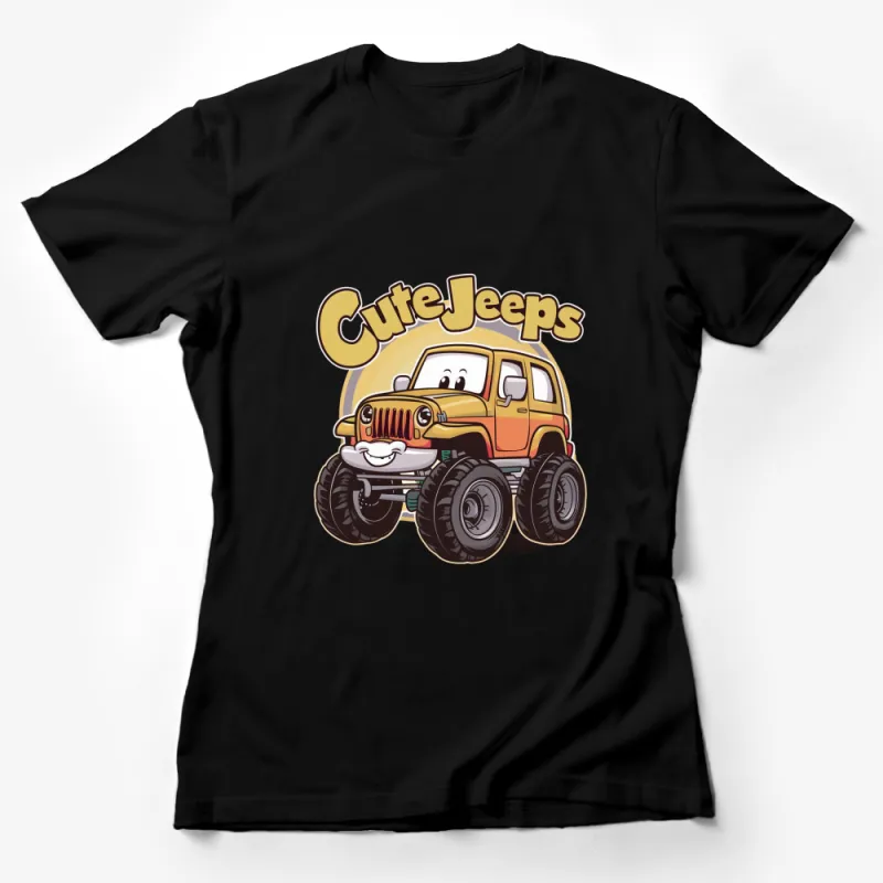 Cute Jeeps Cartoon Car T-Shirt, Fun Off-Road Vehicle Tee, Kids and Adults Unisex Top, Adventure Shirt Female T-Shirt