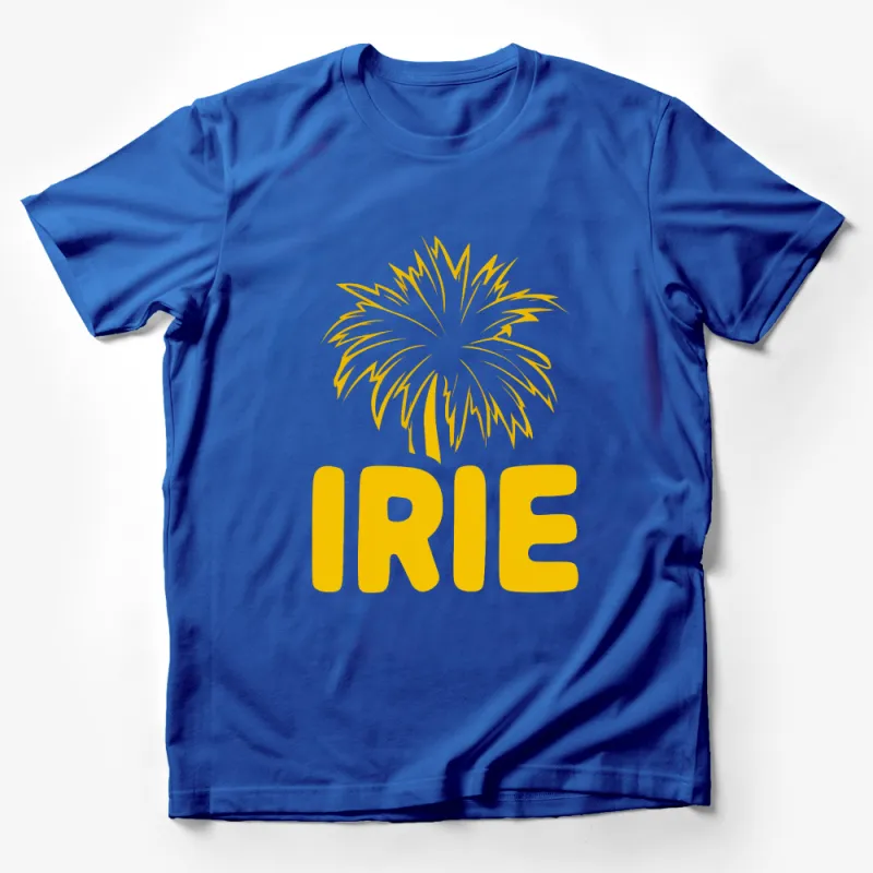 Irie Graphic T-Shirt, Yellow Palm Tree Design, Casual Summer Tropical Tee, Unisex Shirt Male T-Shirt