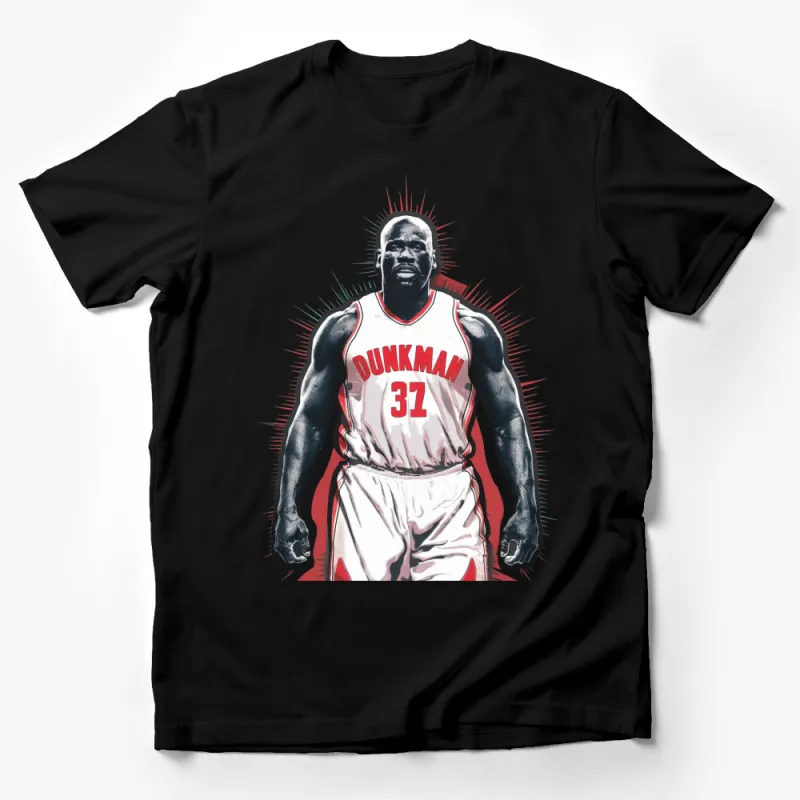 Dunkman 37 Red and White Basketball Icon T-Shirt, Graphic Sports Tee, Athletic Style Streetwear, Gift for Basketball Fans Male T-Shirt