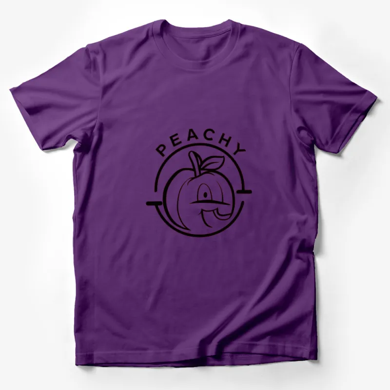 Peachy Logo T-Shirt, Cute Fruit Graphic Tee, Casual Summer Style, Unisex Cotton Shirt Male T-Shirt