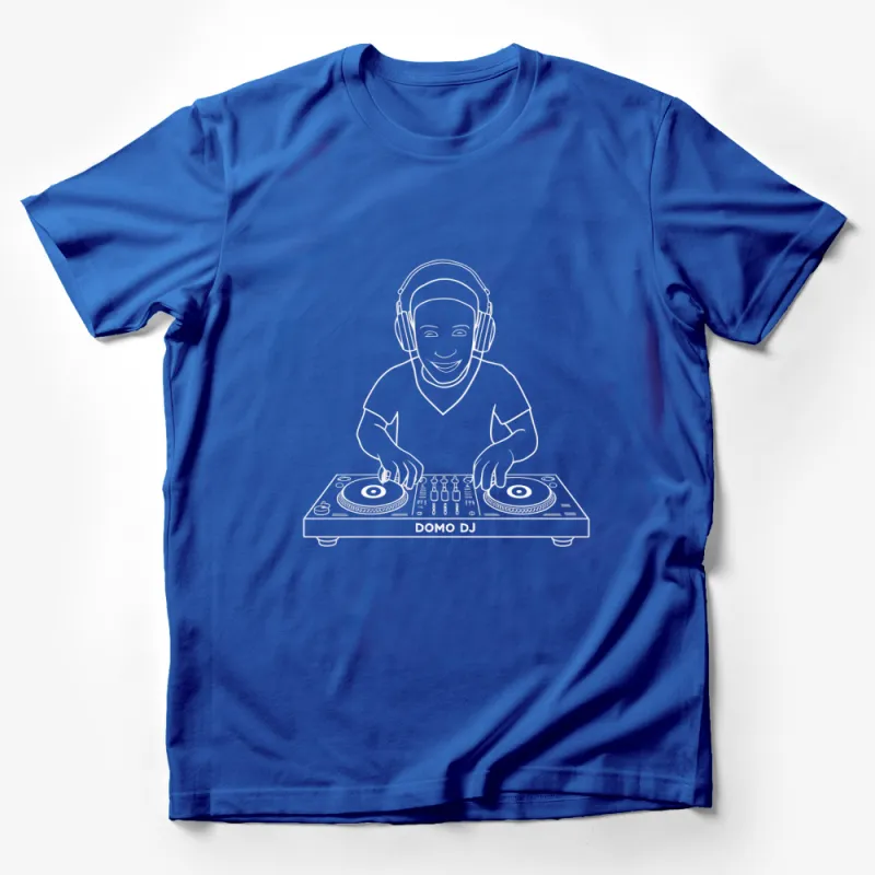 DJ Music Producer T-Shirt, Line Art DJ with Headphones Graphic Tee, Cool Music Lover Gift Idea Male T-Shirt