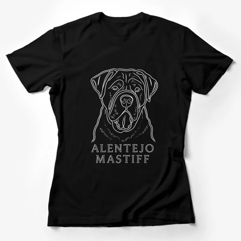 Alentejo Mastiff Dog Line Art T-Shirt, Minimalist Dog Breed Tee, Pet Lover Gift, Unisex Shirt Design Female T-Shirt