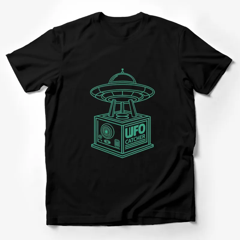 UFO Catcher Arcade Game Graphic T-Shirt, Retro Alien Spaceship Tee, Unisex Casual Shirt Male T-Shirt