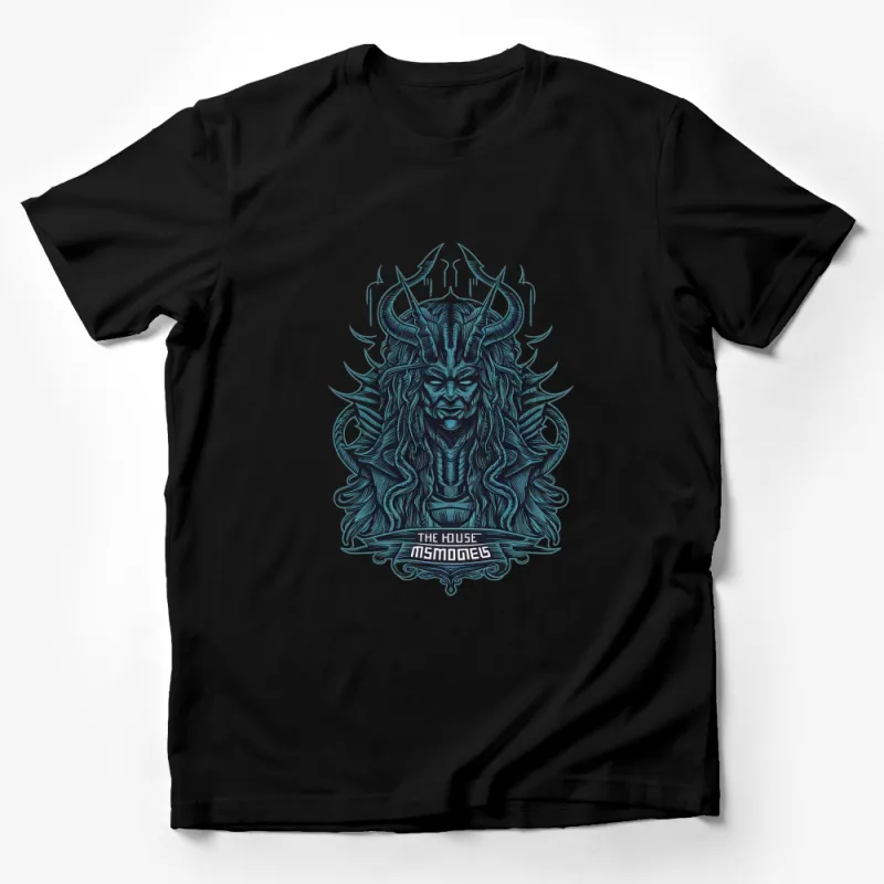 Dark Fantasy Art T-Shirt - Mystical Demon Design, Gothic Apparel, Unique Graphic Tee, Unisex Fashion, The House of Madness Male T-Shirt