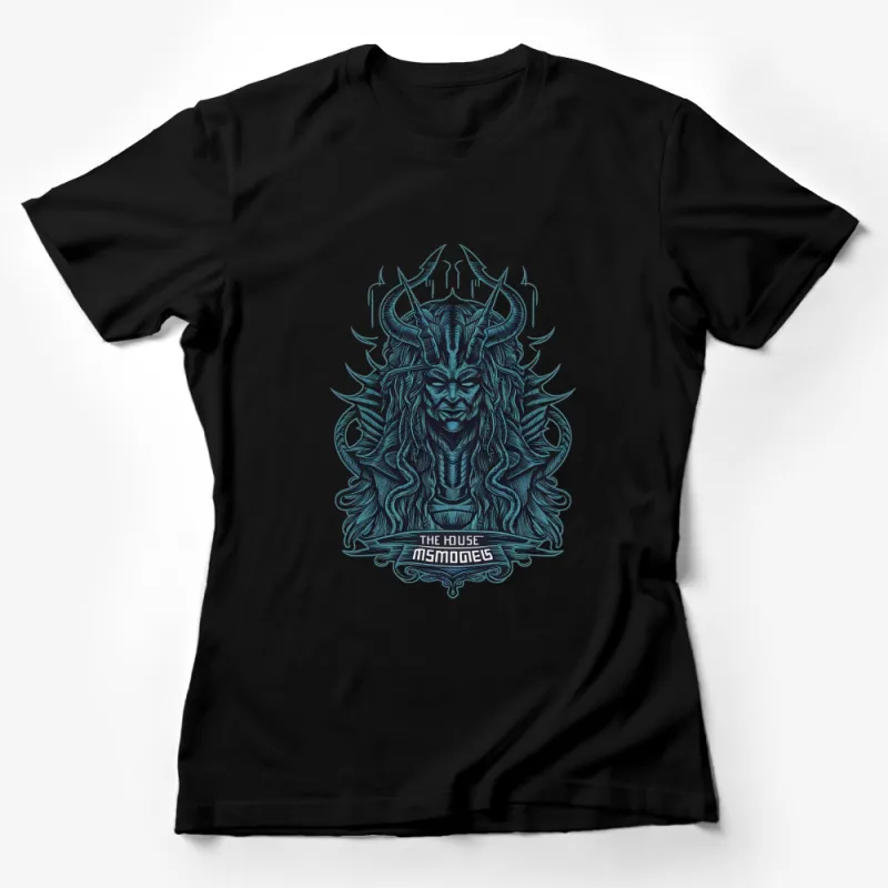 Dark Fantasy Art T-Shirt - Mystical Demon Design, Gothic Apparel, Unique Graphic Tee, Unisex Fashion, The House of Madness Female T-Shirt