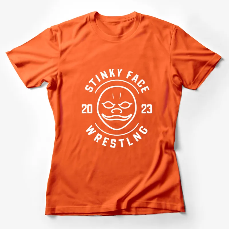 Stinky Face Wrestling 2023 T-Shirt, Graphic Tee for Wrestling Fans, Bold Black and White Design Female T-Shirt